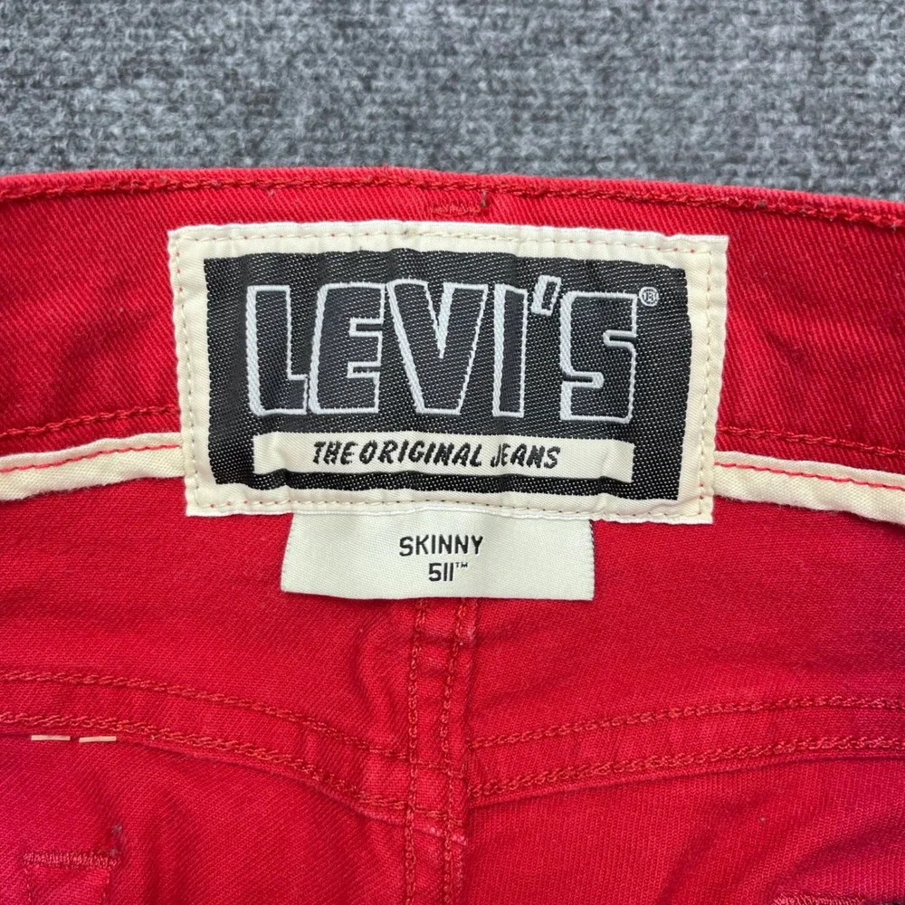 Levi's 511 Skinny Slim Fit Red Denim Jeans